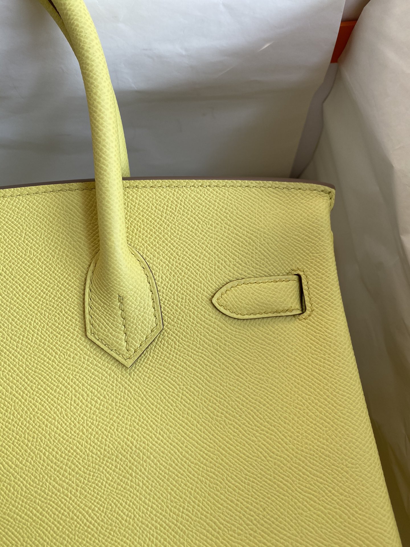 Hermes Birkin 30CM Epsom Leather Handbag Jaune Poussin